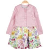 Completo Da Bambina Con Vestito + Giacca - Rosa