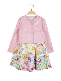 Completo Da Bambina Con Vestito + Giacca - Rosa
