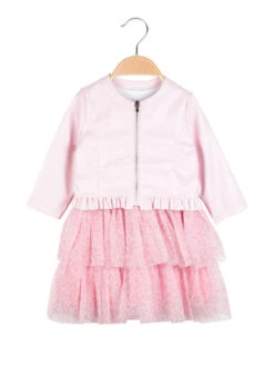 Completo Da Neonata Con Vestito + Giacca - Rosa