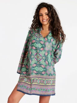 Bohoo Fashion Mini Vestito In Seta Con Stampe