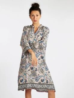 Vestito A Tunica In Seta Con Stampe - Lilla