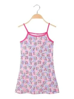 Vestito Bambina Con Scritte E Pois - Rosa