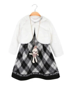Pink Rabbit Vestito Bimba Con Pellicciotto