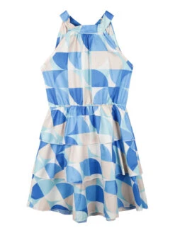 Vestito Colorato Da Bambina Accollato - Blu