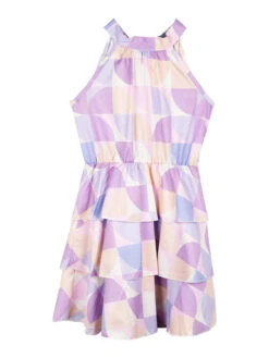 Vestito Colorato Da Bambina Accollato - Lilla