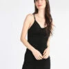 Vestito Corto Da Donna Incorciato Dietro - Nero