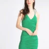 Vestito Corto Da Donna Incrociato Dietro - Verde