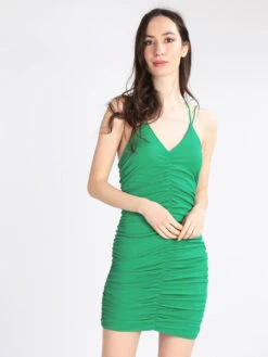 Vestito Corto Da Donna Incrociato Dietro - Verde