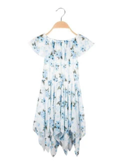 Vestito Da Bambina A Fiori - Azzurro