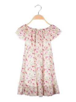 Vestito Da Bambina A Fiori - Beige