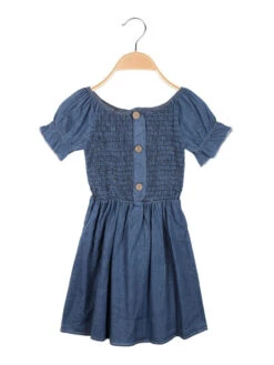 Vestito Da Bambina Effetto Jeans - Blu