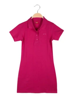 Vestito Da Bambina In Cotone A Maniche Corte - Fucsia