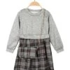 Vestito Da Bambina Scozzese A Manica Lunga - Grigio