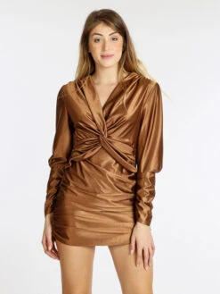 Vestito Da Donna Drappeggiato - Marrone