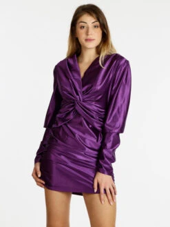 Vestito Da Donna Drappeggiato - Viola