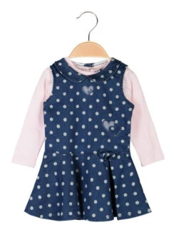 Vestito Da Neonata A Pois Con Maglietta - Rosa
