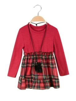 Mec Shopping Vestito Da Neonata Scozzese A Manica Lunga