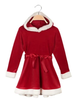 Solada Vestito Di Babbo Natale Da Bambina In Velluto