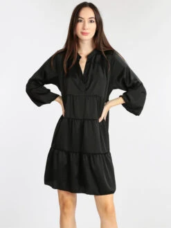 Vestito Donna A Balze - Nero