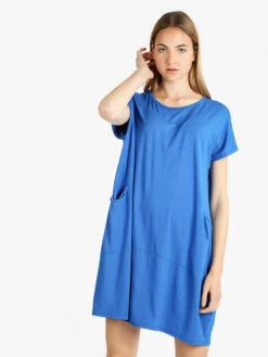Vestito Donna A Maniche Corte - Blu