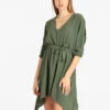 Vestito Donna Con Cintura - Oliva