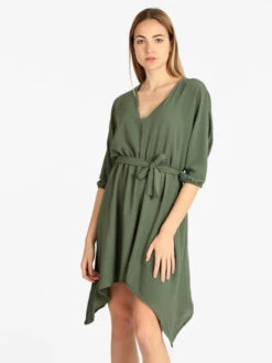 Vestito Donna Con Cintura - Oliva