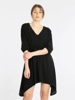 Vestito Donna Con Cintura - Nero