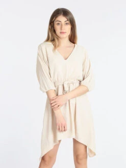 Vestito Donna Con Cintura - Beige