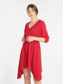 Vestito Donna Con Cintura - Rosso