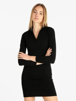 Vestito Donna Con Colletto - Nero