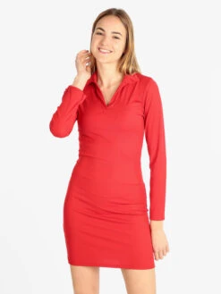 Vestito Donna Con Colletto - Rosso