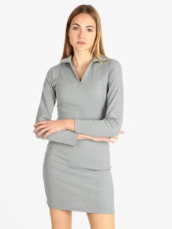 Vestito Donna Con Colletto - Grigio
