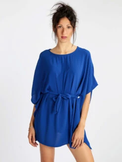 Vestito Donna Con Maniche A Pipistrello - Blu Scuro