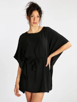 Vestito Donna Con Maniche A Pipistrello - Nero