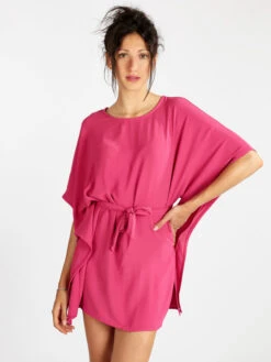 Vestito Donna Con Maniche A Pipistrello - Fucsia