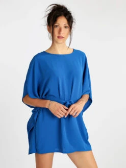 Vestito Donna Con Maniche A Pipistrello - Blu