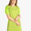 Vestito Donna Con Maniche Corte A Palloncino - Limone