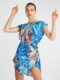 Vestito Donna Floreale - Blu