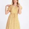 Vestito Donna In Cotone A Maniche Corte - Giallo