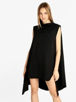 Vestito Donna In Cotone Modello Oversize - Nero