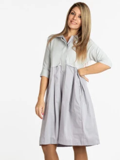 Vestito Donna In Maglia Con Colletto - Lilla