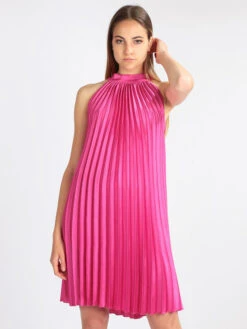 Vestito Donna Plissettato - Fucsia