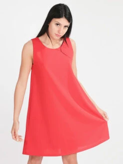 Vestito Donna Smanicato Overszize - Rosso