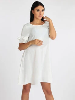 Melitea Vestito Donna Svasato A Maniche Corte