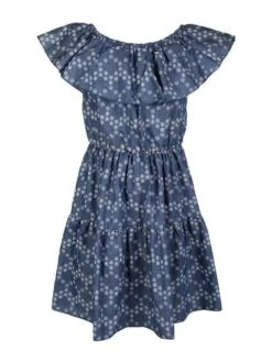 Solada Vestito Effetto Jeans Con Balza