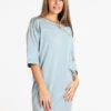 Vestito In Maglia Con Maniche A 3/4 - Azzurro