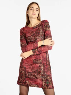 Vestito In Maglia Da Donna - Rosso