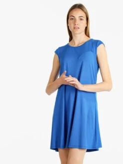 Vestito Leggero Donna A Maniche Corte - Blu