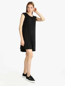 Vestito Leggero Donna A Maniche Corte - Nero