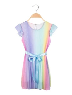 Mec Girl Vestito Plissettato Da Bambina A Manica Corta